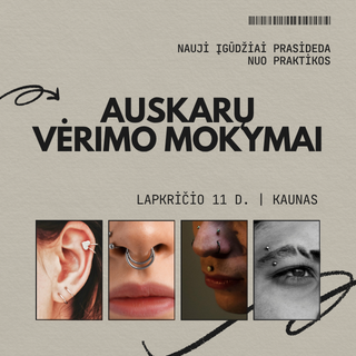 Auskarų vėrimo mokymai